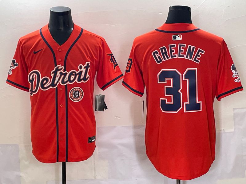 Men 2025 Detroit Tigers #31 Greene Orange Nike MLB Jersey style 7187->women mlb jersey->Women Jersey
